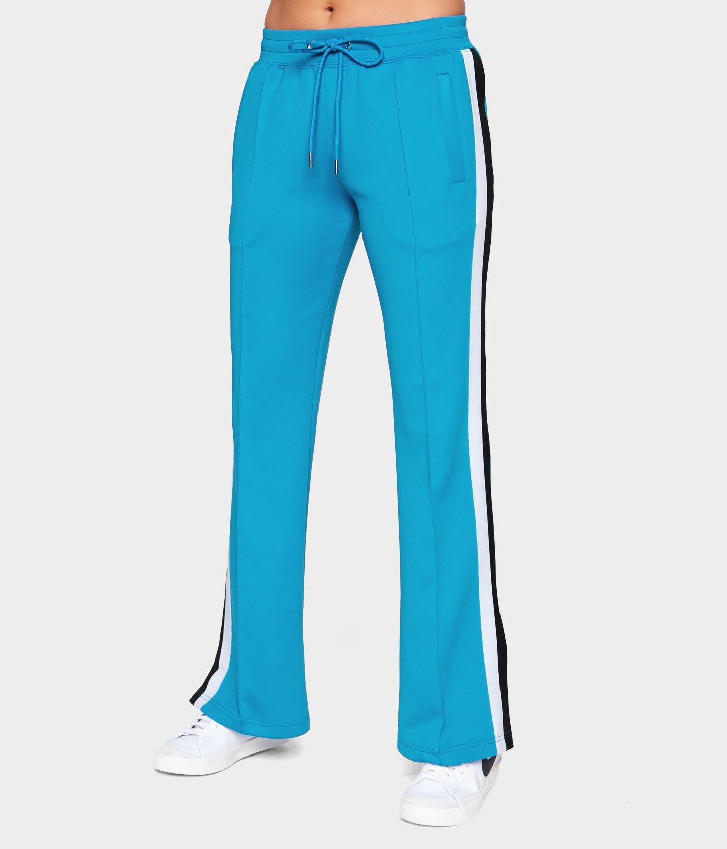 Turquoise V Waist Side Slit Pants